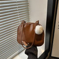 Elegant Everyday Bucket Purse – Cute Plush Pendant Handbag for Women